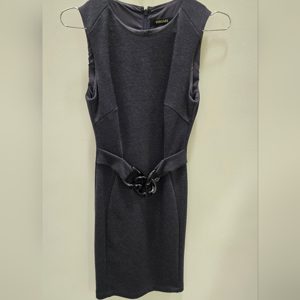 VERSACE WOOL FITTED DRESS-SIZE-38